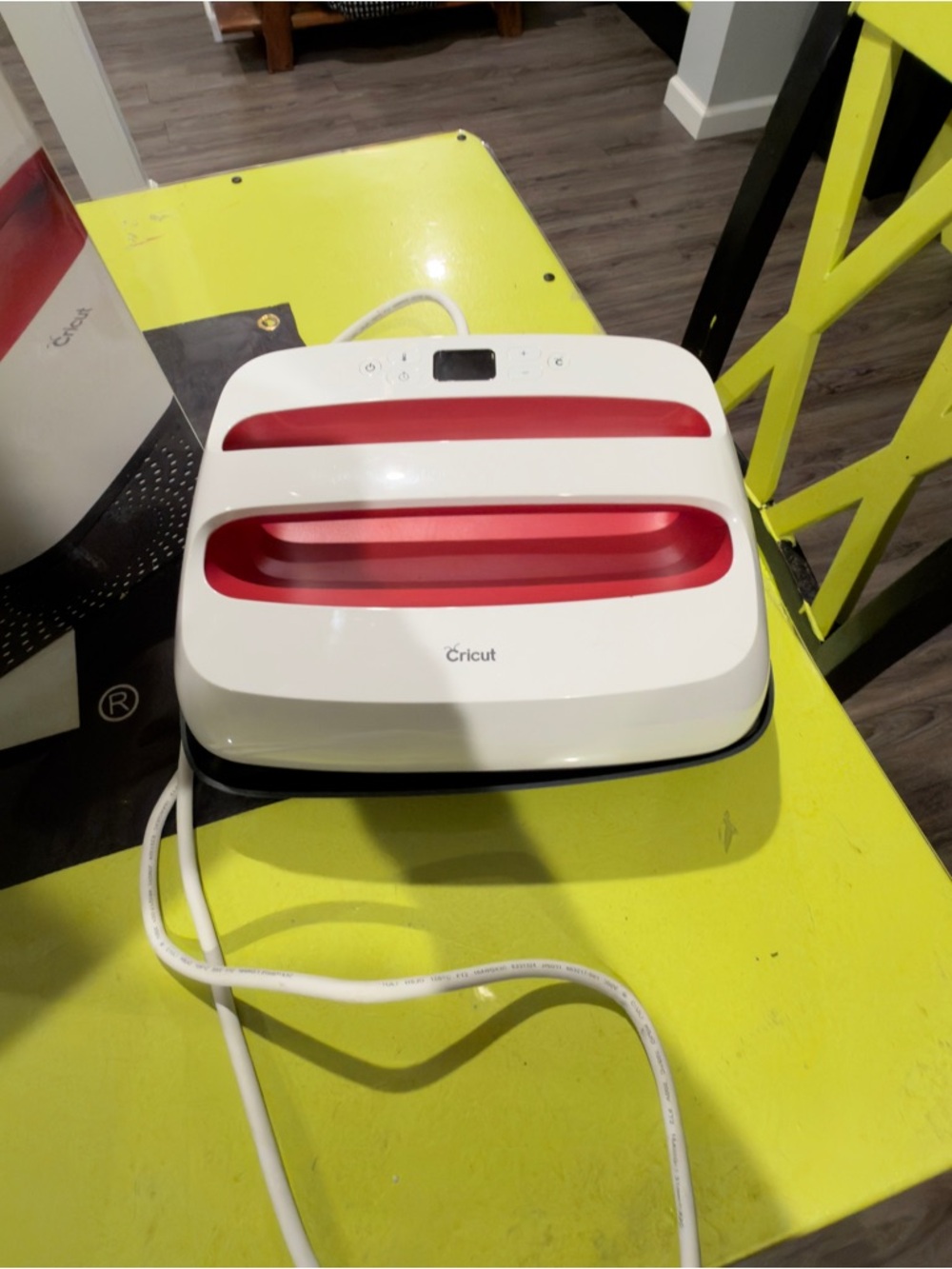 Cricut Heat Press 2. White Red combo design.